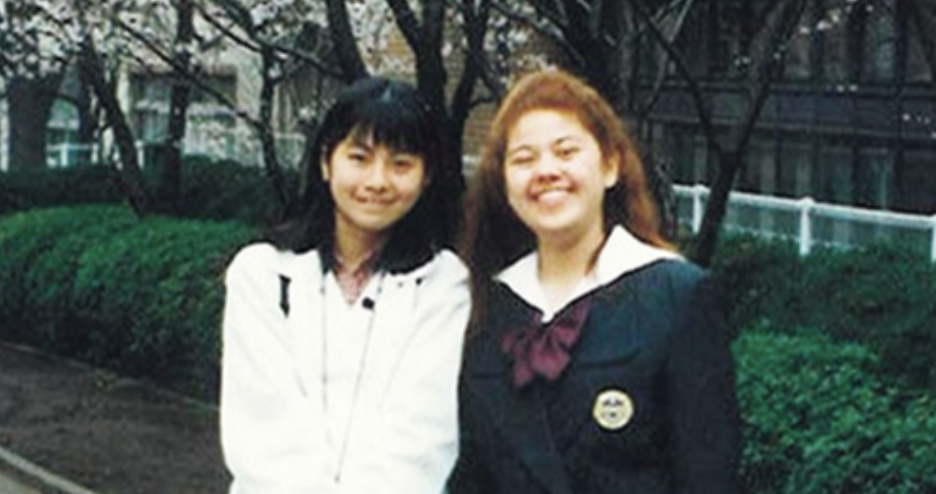 久保田直子（左）の中学時代